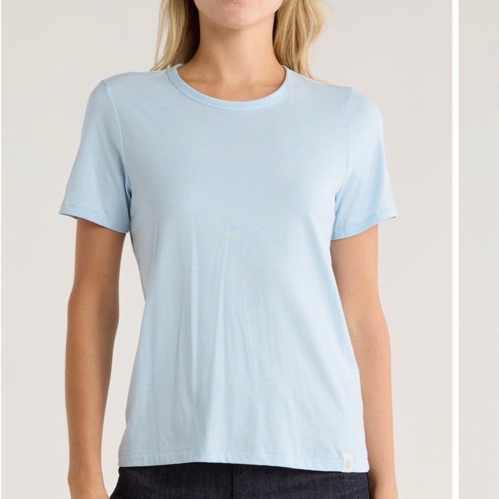 rag & bone The Jersey T-Shirt in Baby Blue - Picture 3 of 5